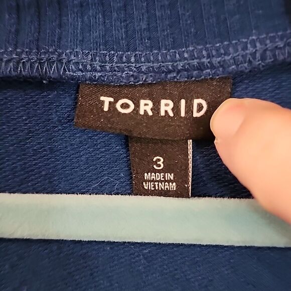 Beautiful Torrid Sweater Women's Blue V-Neck Top Size 3 - Picture 2 of 5